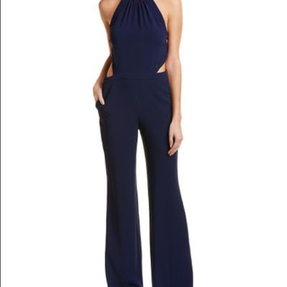 Sophisticated and sexy! Ramy Brook jumpsuit/romper navy with wide leg & cutouts